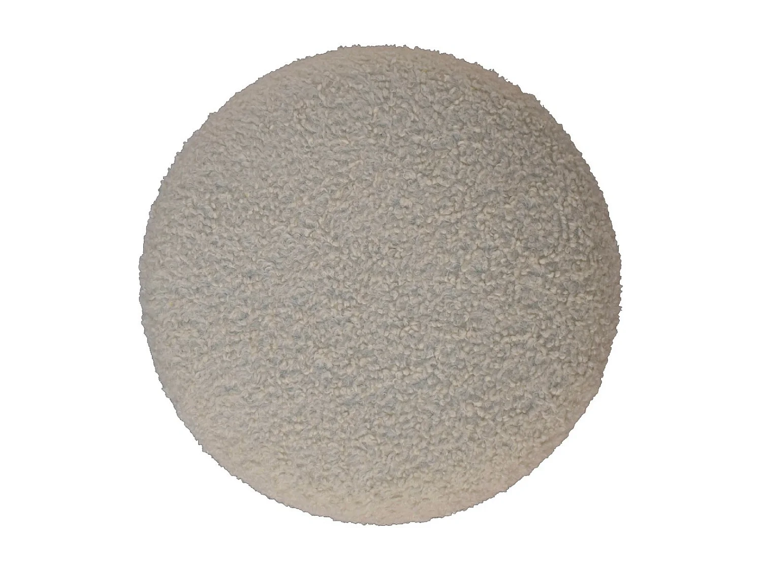 Artisan Furniture Pouf Rotondo in Boucle Crema Imbottito, Soggiorno o Camera da Letto