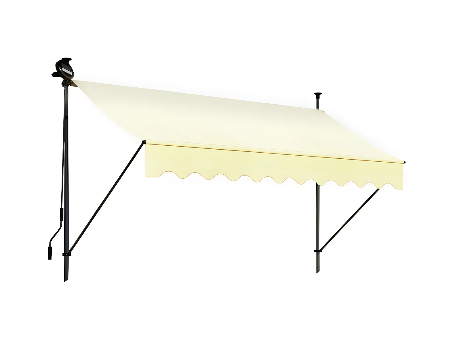 Store banne 350x150 cm avec éclairage led et manivelle