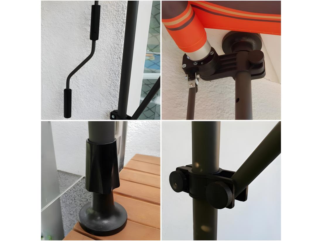 vente unique Store banne 350x150 cm avec éclairage led et manivelle