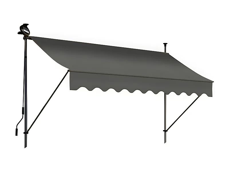 Store banne 350x150 cm avec éclairage led et manivelle