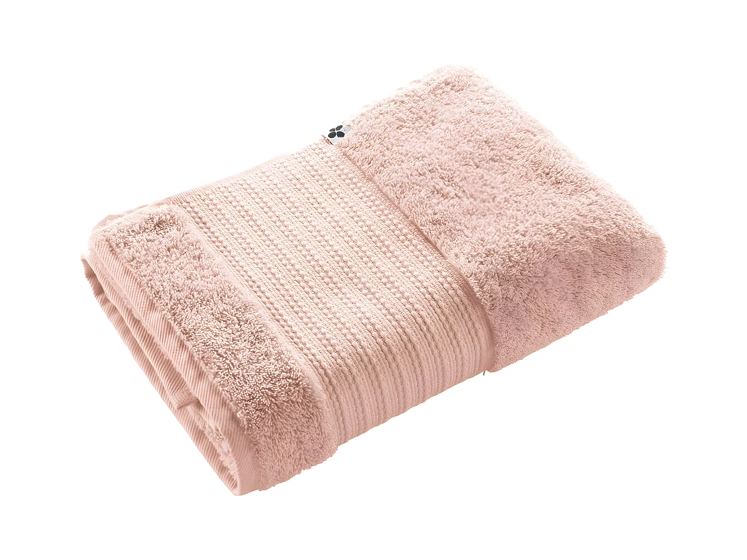 EMMA - Serviette de Douche 70x130cm en Coton Bio Coloris Rose Poudré