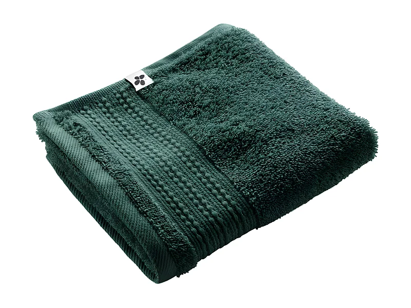 EMMA - Serviette Invité 30x50cm en Coton Bio Coloris Emeraude