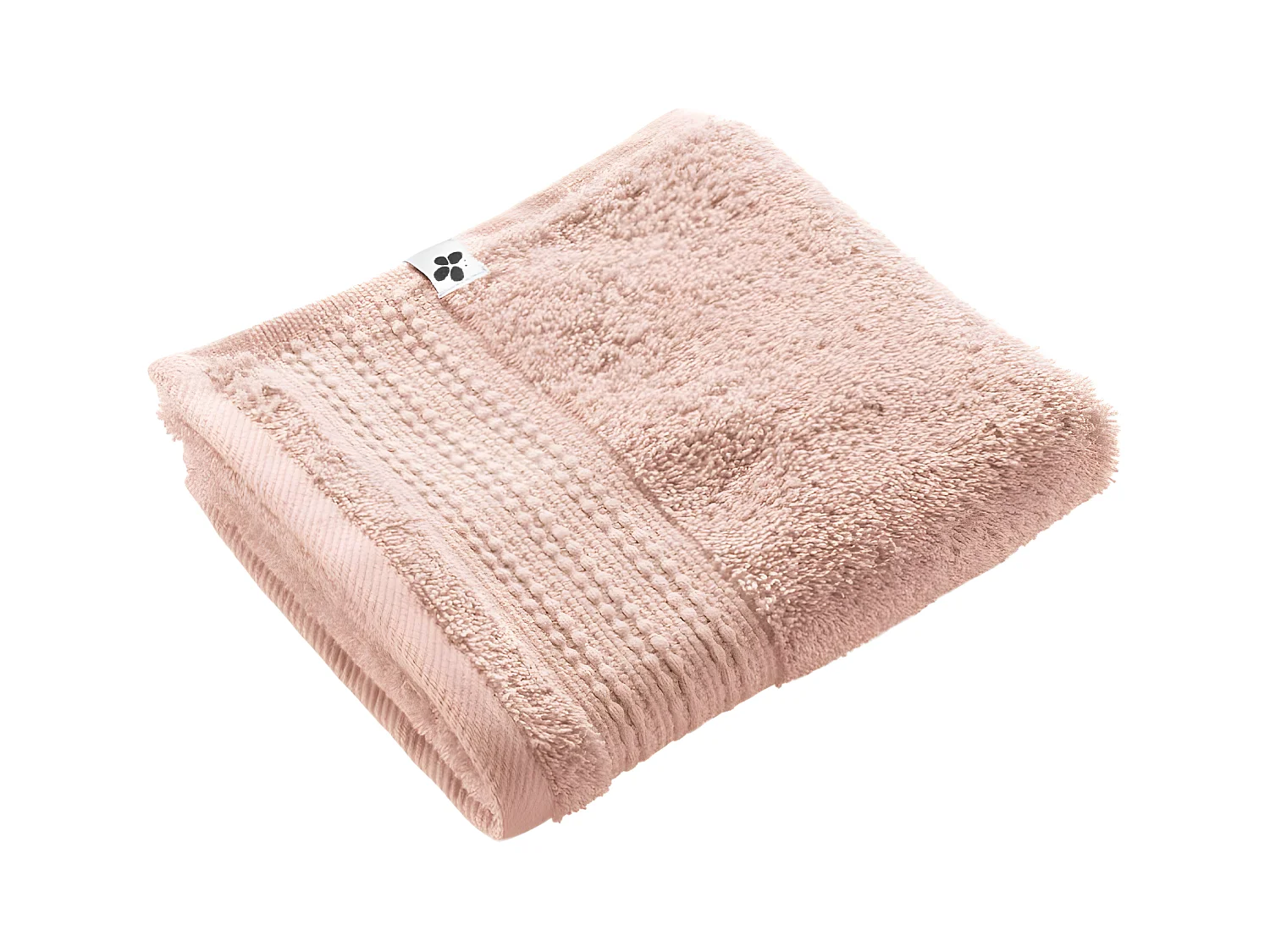 EMMA - Serviette Invité 30x50cm en Coton Bio Coloris Rose Poudré