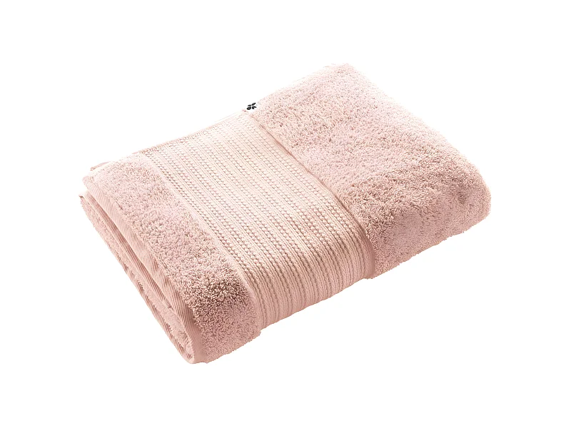EMMA - Serviette de Bain 90x150cm en Coton Bio Coloris Rose Poudré