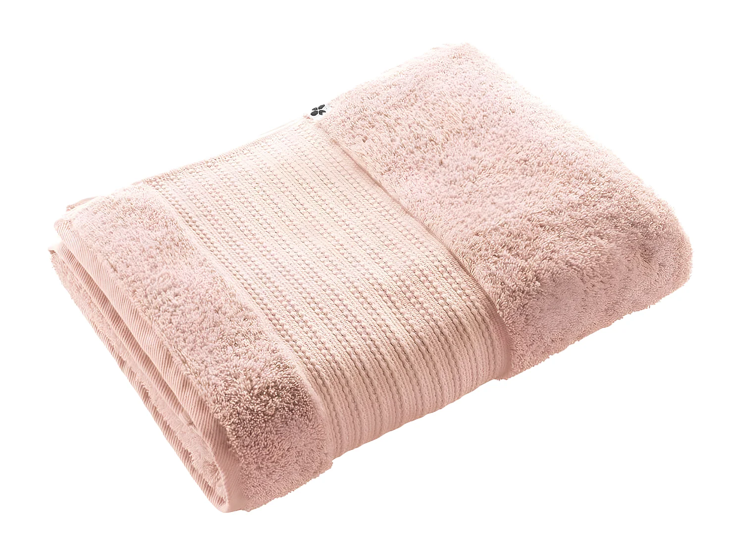 EMMA - Serviette de Bain 90x150cm en Coton Bio Coloris Rose Poudré