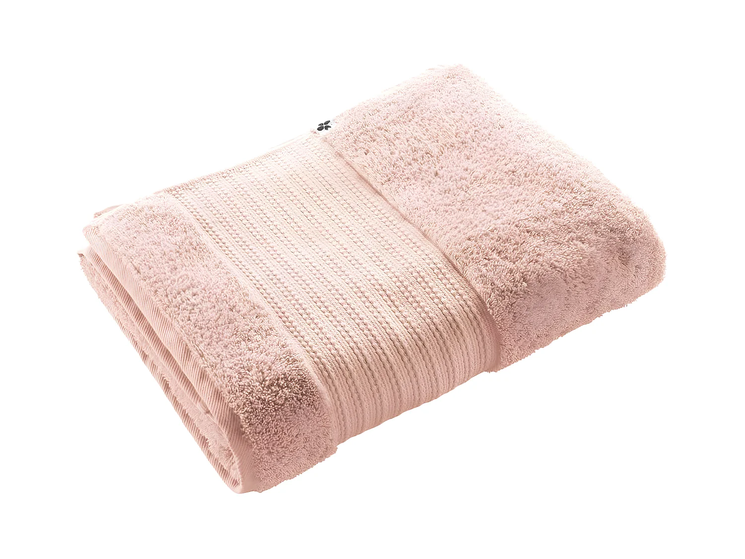 EMMA - Serviette de Bain 90x150cm en Coton Bio Coloris Rose Poudré