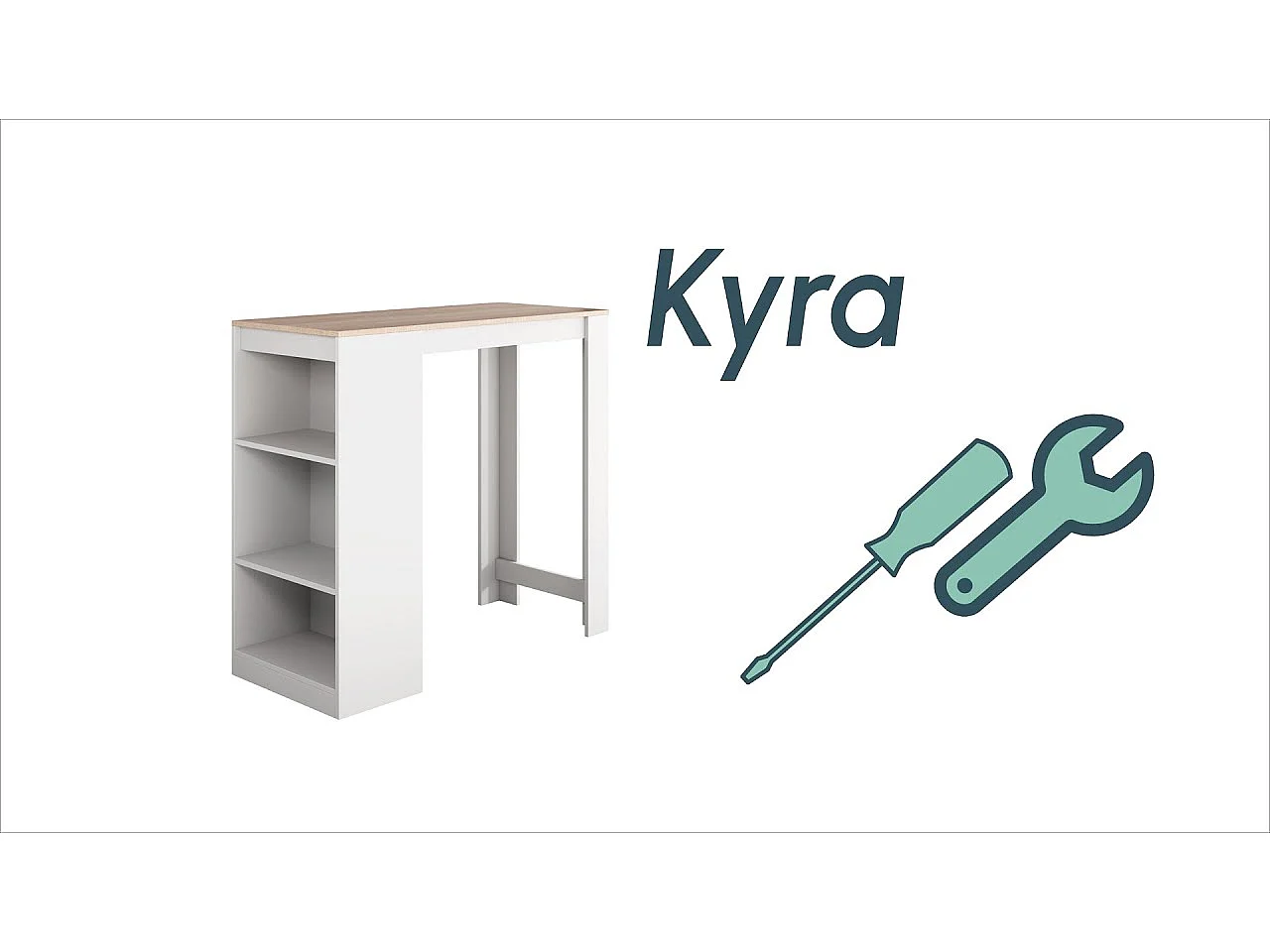 Table haute pour Cuisine Salle à manger en Blanc 110x50x103cm Kyra