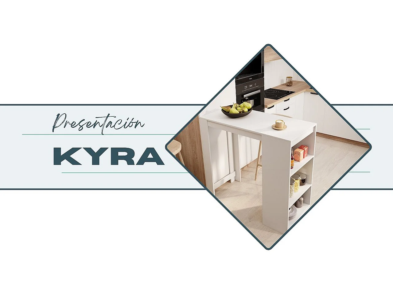 Table haute pour Cuisine Salle à manger en Blanc et Sonoma 110x50x103cm Kyra