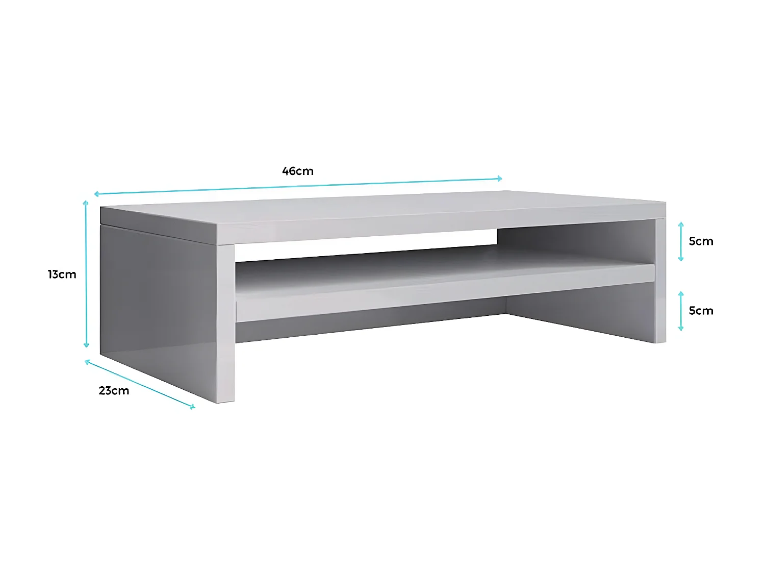 Support de moniteur pour Chambre Bureau en Blanc 46x23x13cm Adelis