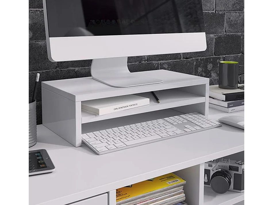 Soporte de monitor para Dormitorio Oficina en Blanco 46x23x13cm Adelis