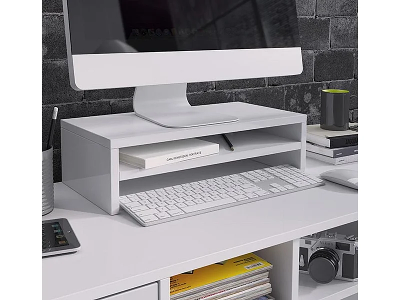 Soporte de monitor para Dormitorio Oficina en Blanco 46x23x13cm Adelis