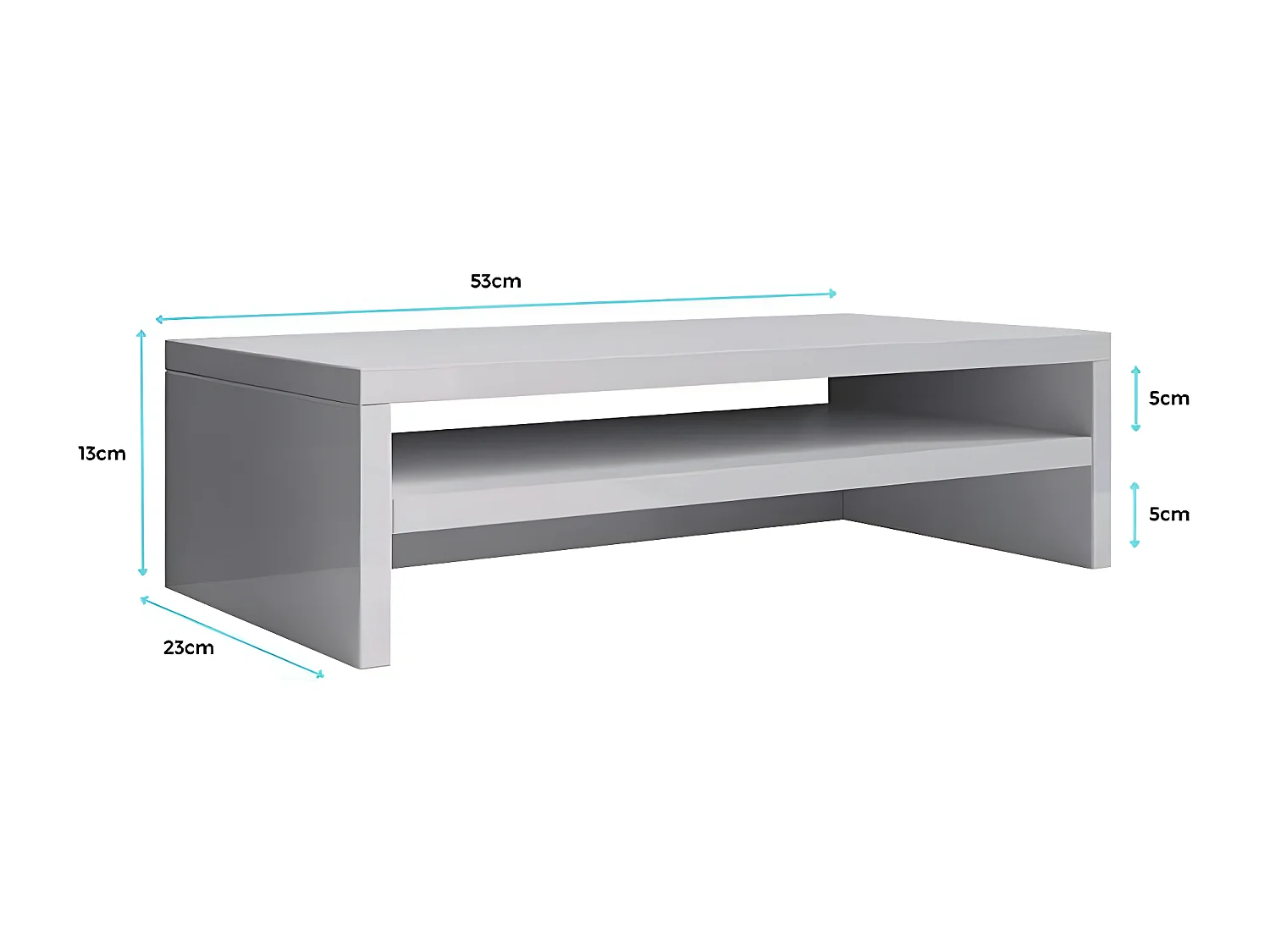 Support de moniteur pour Chambre Bureau en Blanc 46x23x13cm Adelis