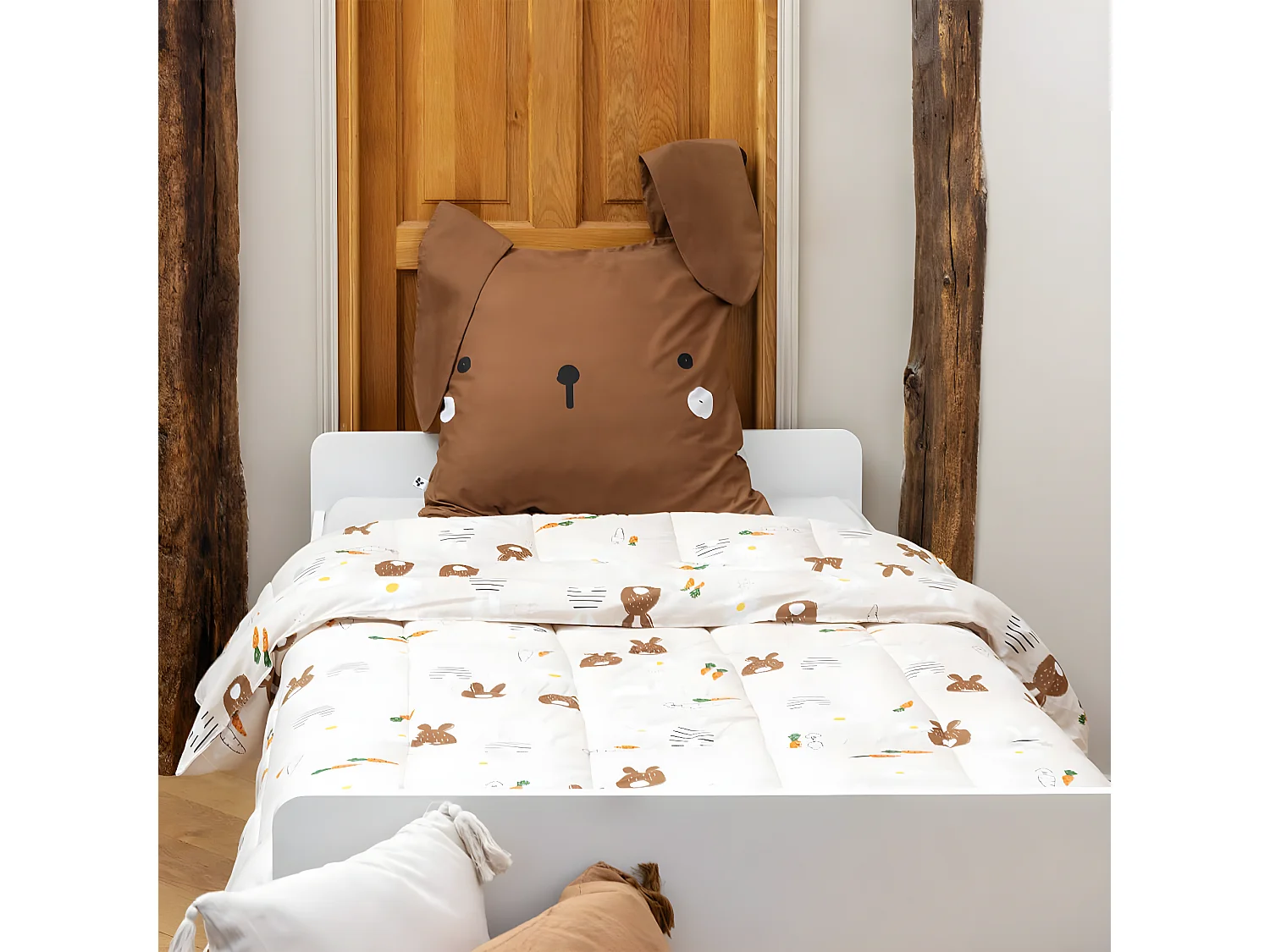 BUNNY - Couette Imprimée Lapin 260 x 240 cm + 2 Taies d'oreiller 60x60 cm