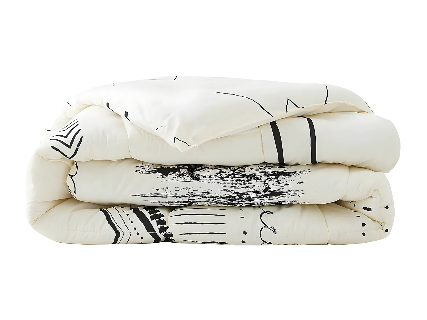 BELEM - Couette Imprimée Motifs Ethniques 240x220 cm + 2 Taies d'oreiller 60x60 cm