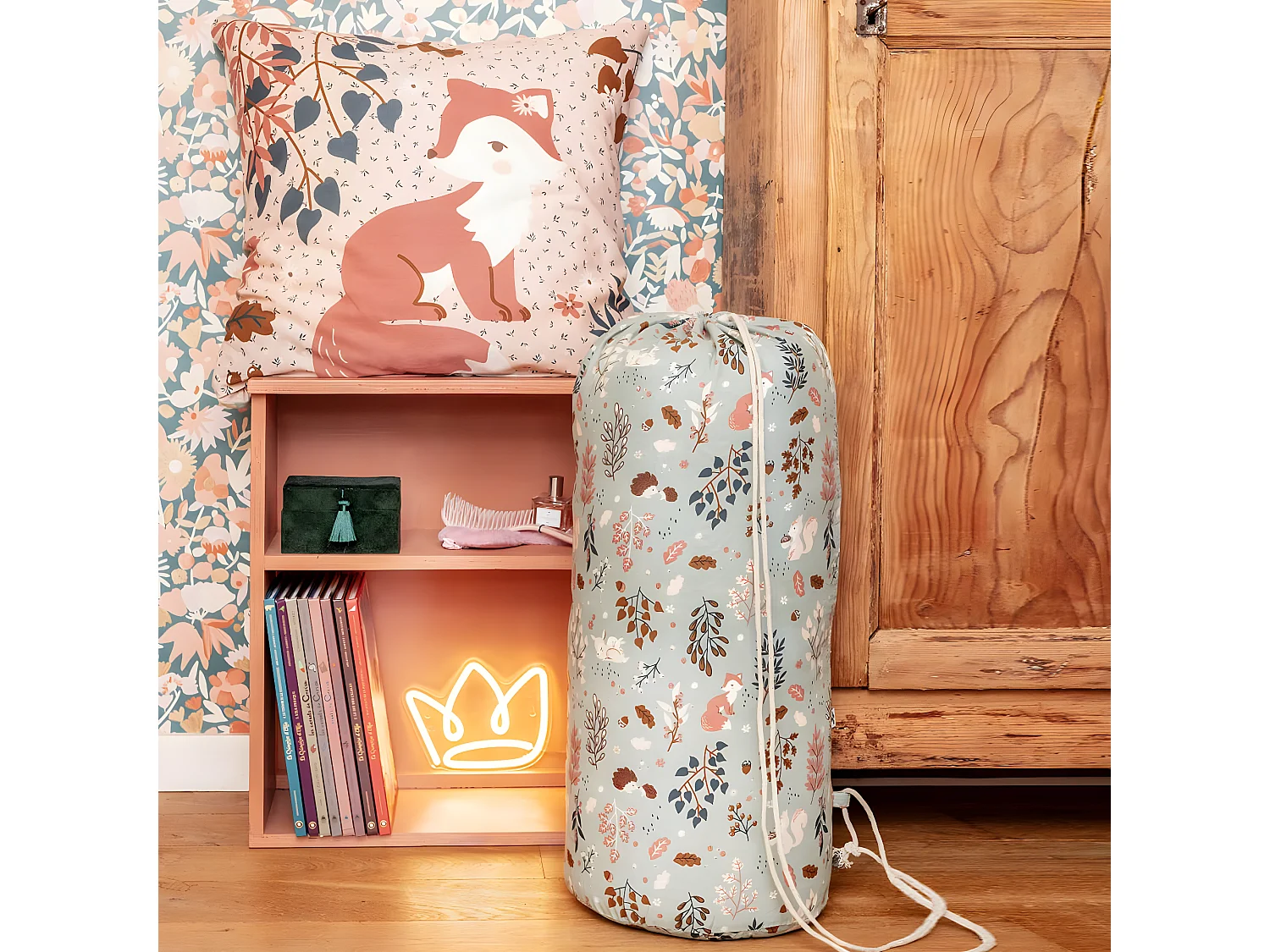 VALDY - Couette Imprimée Forêt 240x220 cm + 2 Taies d'oreiller 60x60 cm