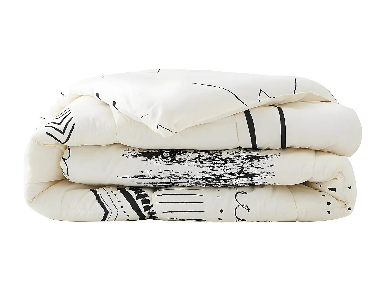 BELEM - Couette Imprimée Motifs Ethniques 260 x 240 cm + 2 Taies d'oreiller 60x60 cm