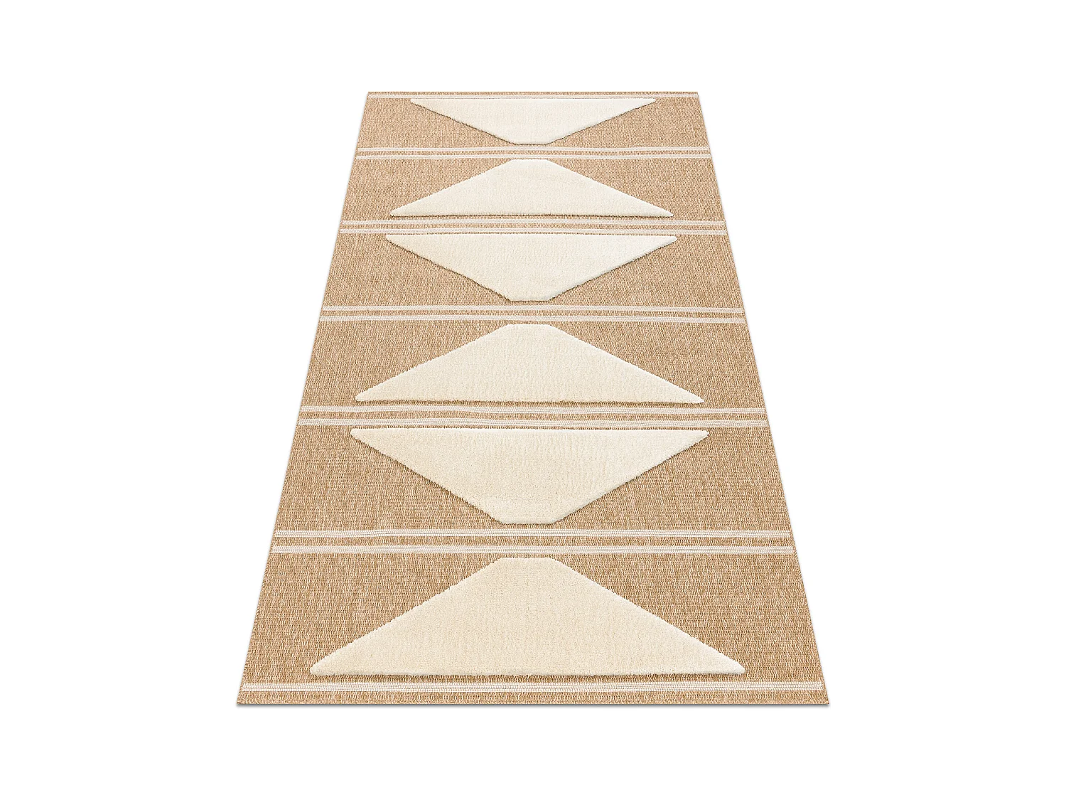 Tapis SPARK 0698A beige / crème - Géométrique, Triangles, sisal, st 140x190 cm