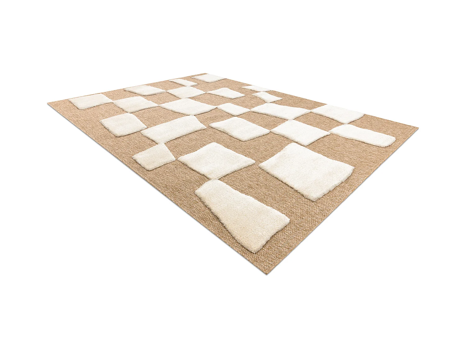 Tapis SPARK 0710A beige / crème - Géométrique, sisal, structurel 120x170 cm