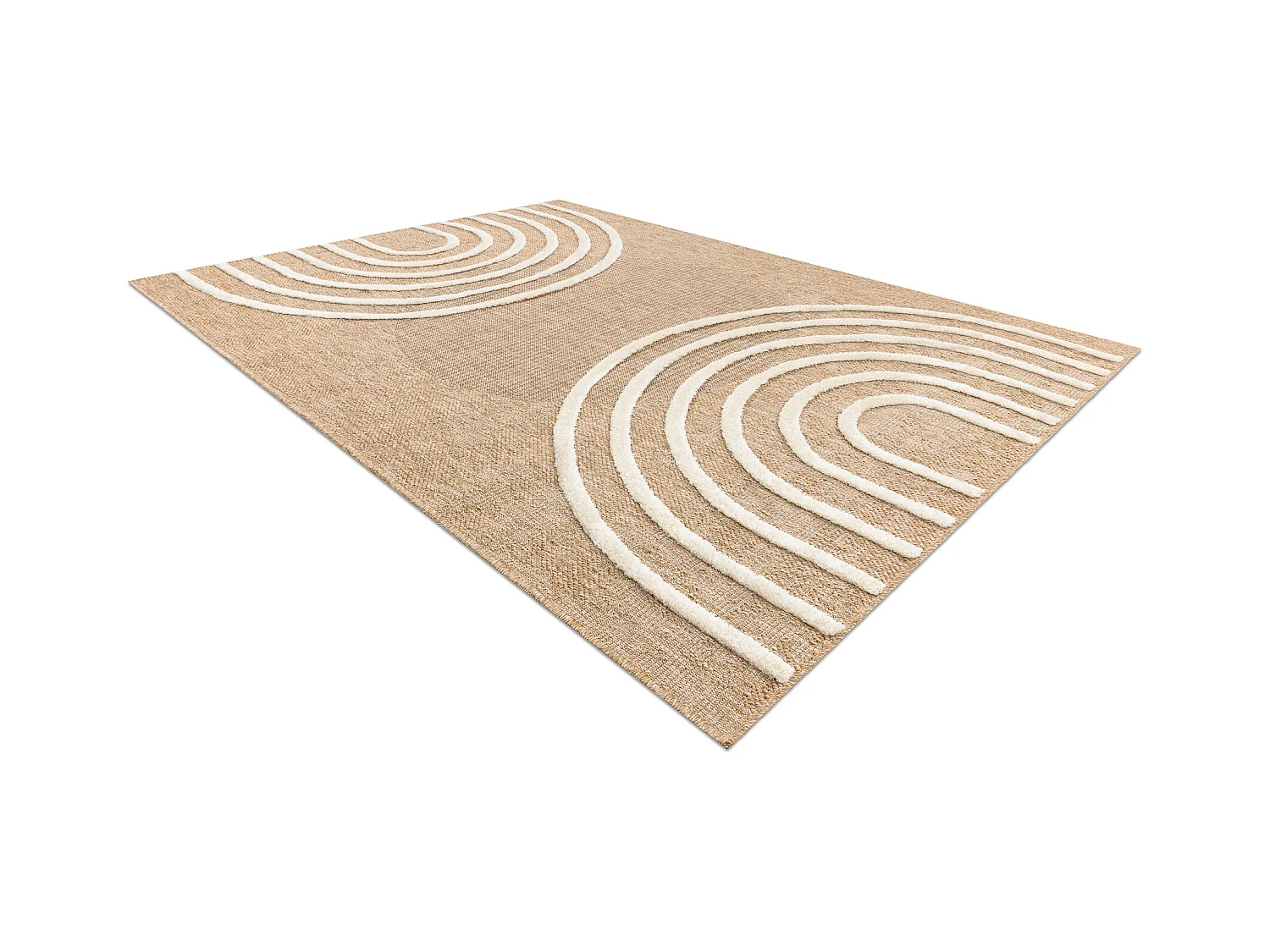 Tapis SPARK 0688A beige / crème - Géométrique, sisal, structurel 180x270 cm