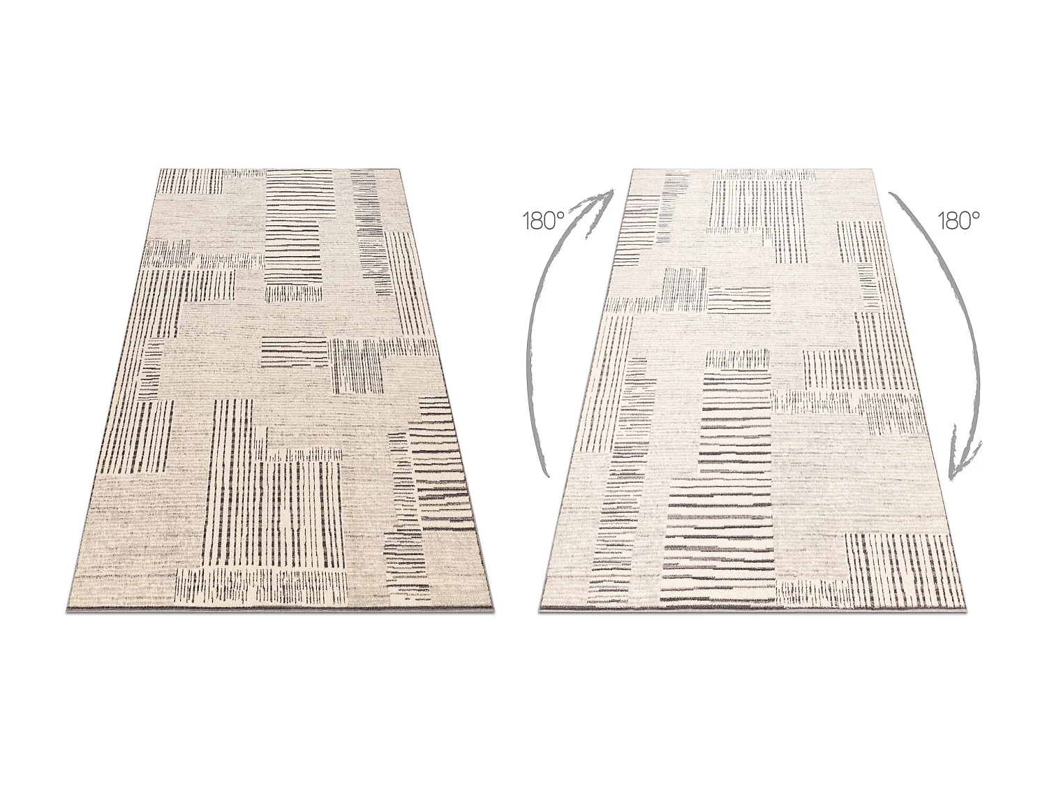 Teppichwolle ANGEL 1222 / 52023 Linien beige / grau 200x300 cm