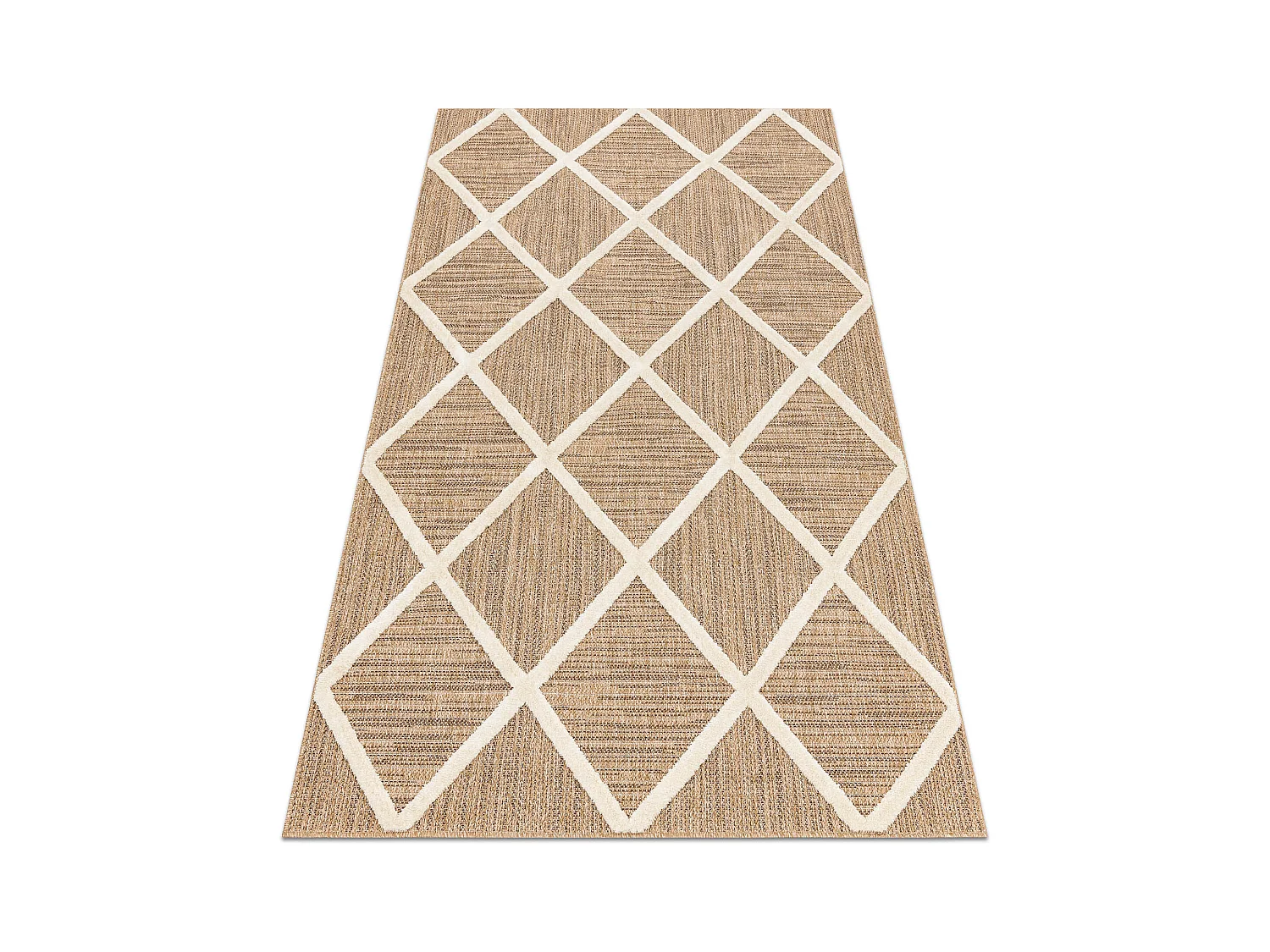 SPARK 0708A beige / creme Teppich - Gitter, Diamanten Sisal, Strukture 140x190 cm
