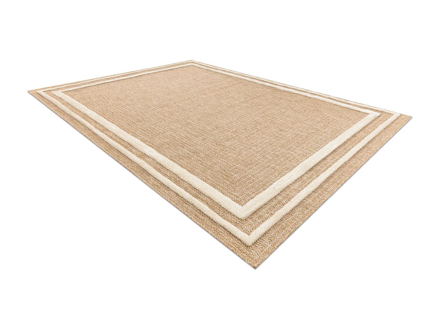 SPARK 0687A beige / creme Teppich - Rahmen, Sisal, Strukturell 160x220 cm