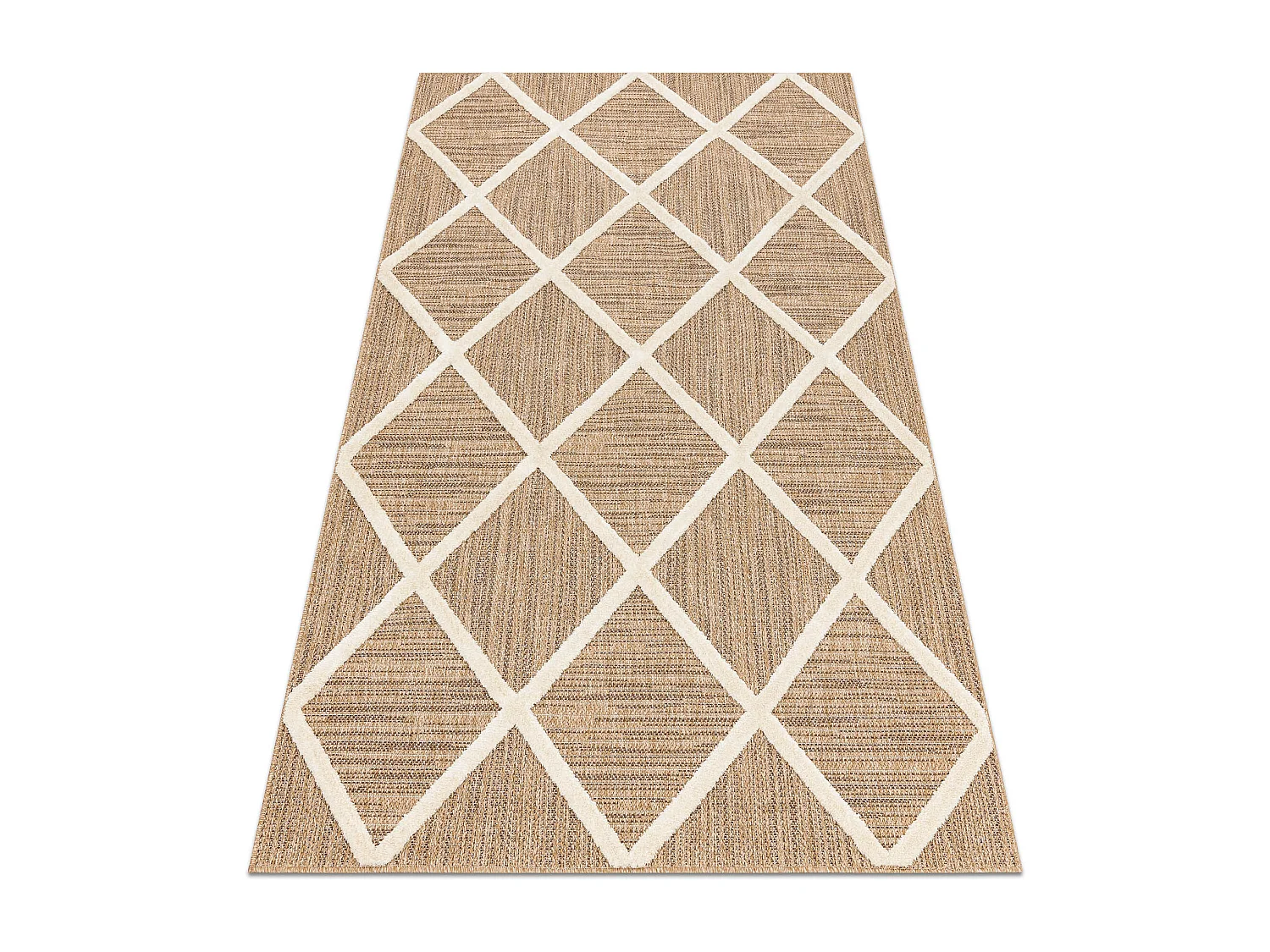 SPARK 0708A beige / room tapijt - raster, ruiten, sisal, structureel 180x270 cm