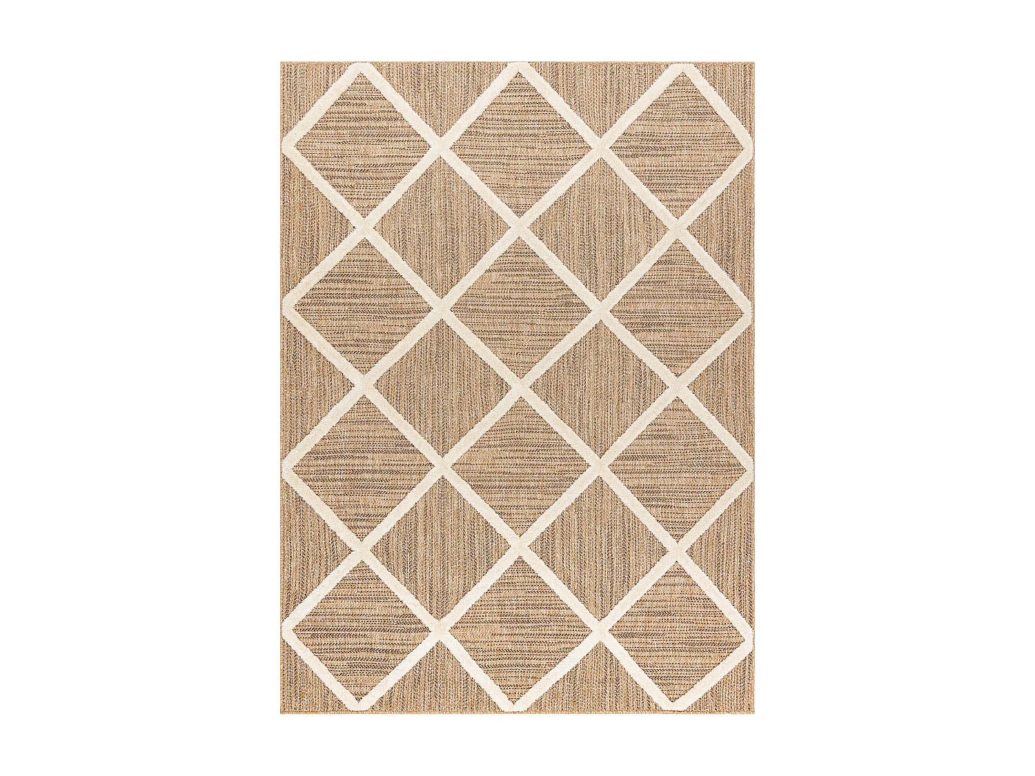 SPARK 0708A beige / room tapijt - raster, ruiten, sisal, structureel 180x270 cm