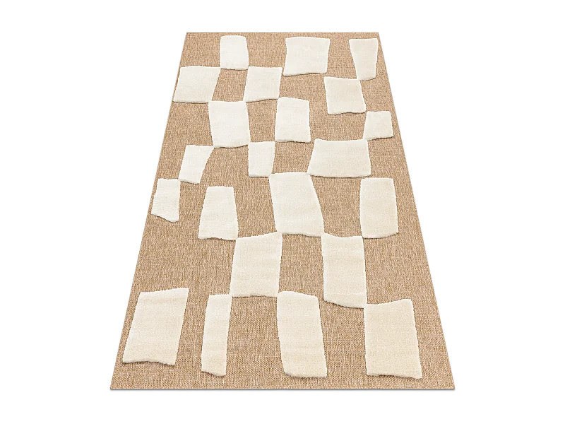 SPARK 0710A beige / creme Teppich - Geometrisch, Sisal, Strukturell 80x150 cm