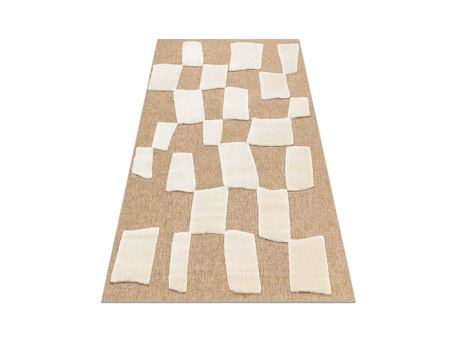 Tapis SPARK 0710A beige / crème - Géométrique, sisal, structurel 80x150 cm