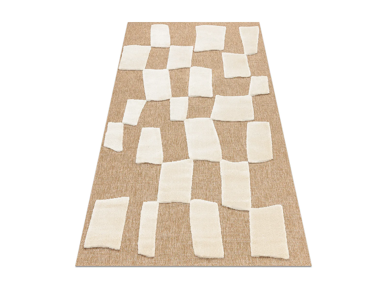 Tapis SPARK 0710A beige / crème - Géométrique, sisal, structurel 80x150 cm