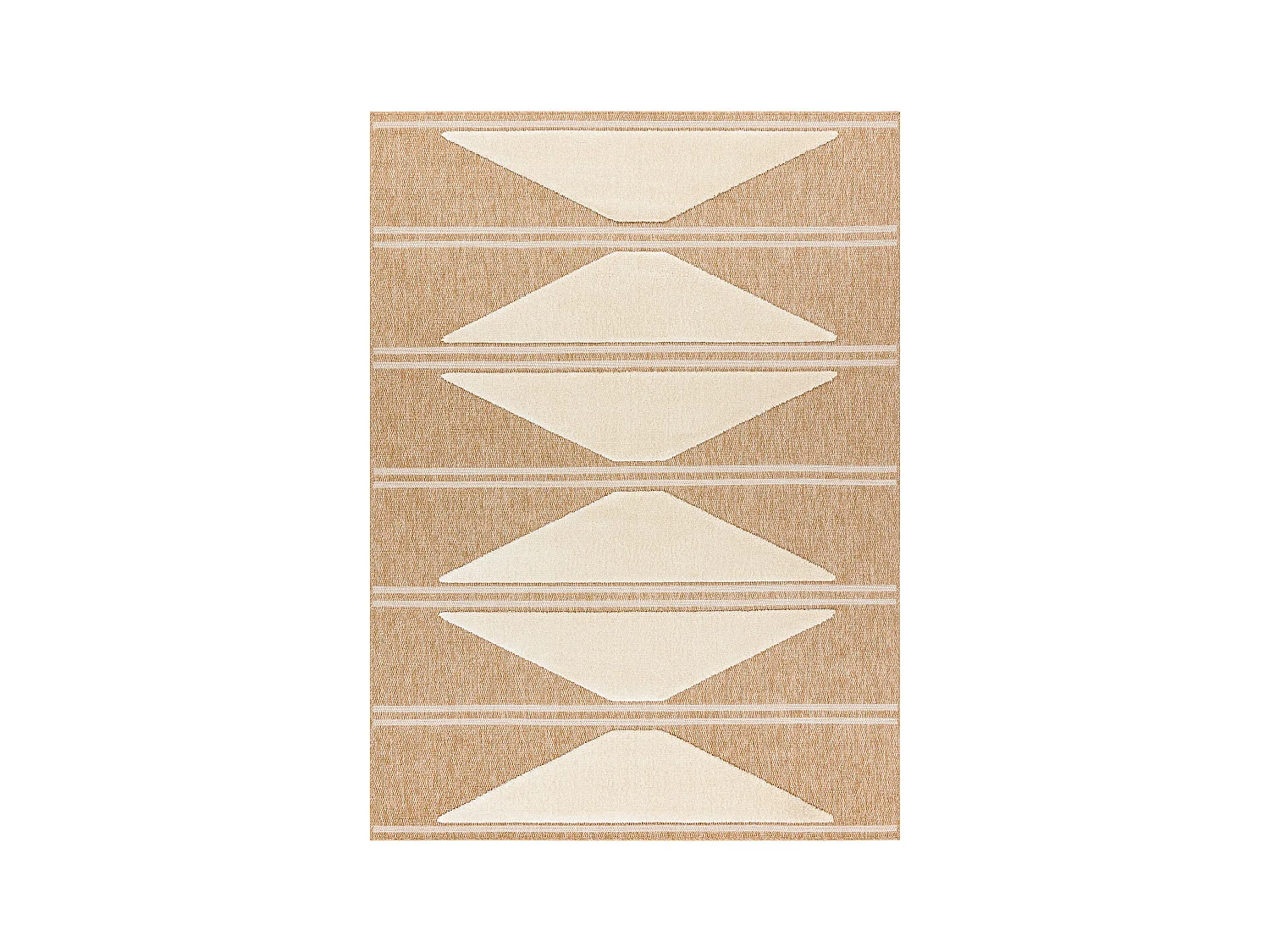 Tapis SPARK 0698A beige / crème - Géométrique, Triangles, sisal, st 180x270 cm