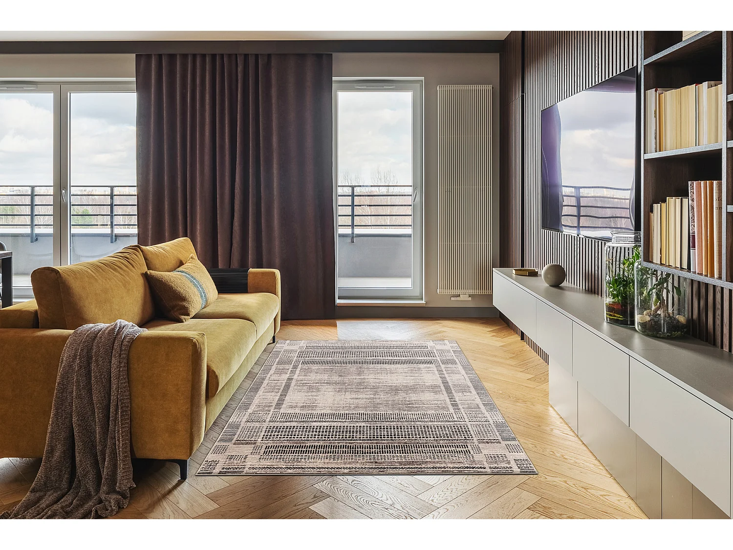 Tapijt Wol ANGEL 7889 / 52022 Vintage, kader beige / grijs  120x170 cm