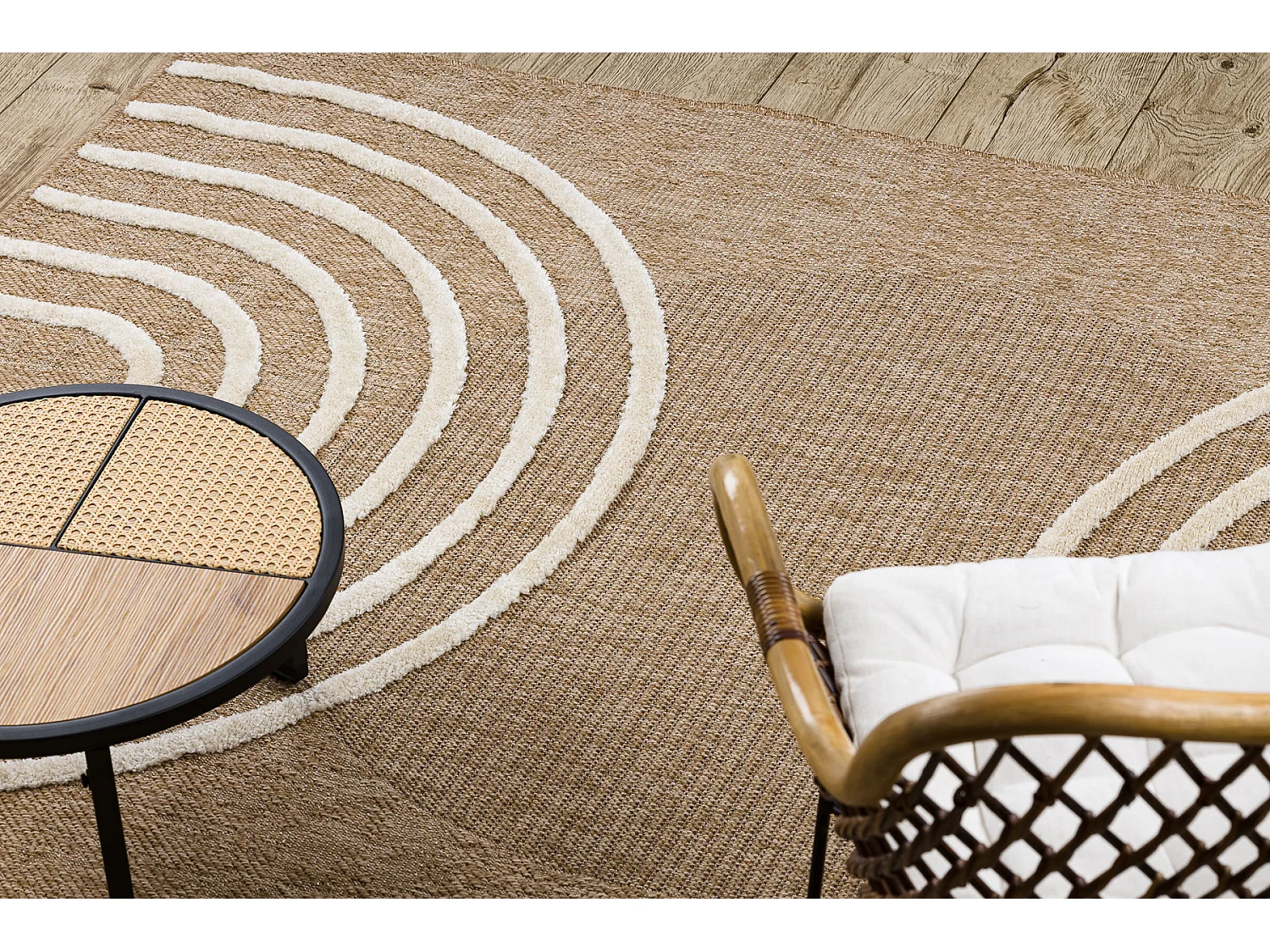 SPARK 0688A beige / creme Teppich - Geometrisch, Sisal, Strukturell 80x150 cm