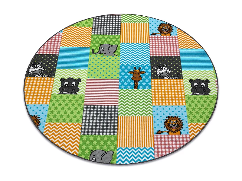 Teppich für Kinder ZOO Kreis Tiere  cercle 133 cm