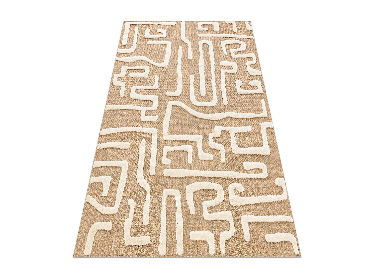 Tapis SPARK 0711A beige / crème - Labyrinthe, sisal, structurel 160x220 cm
