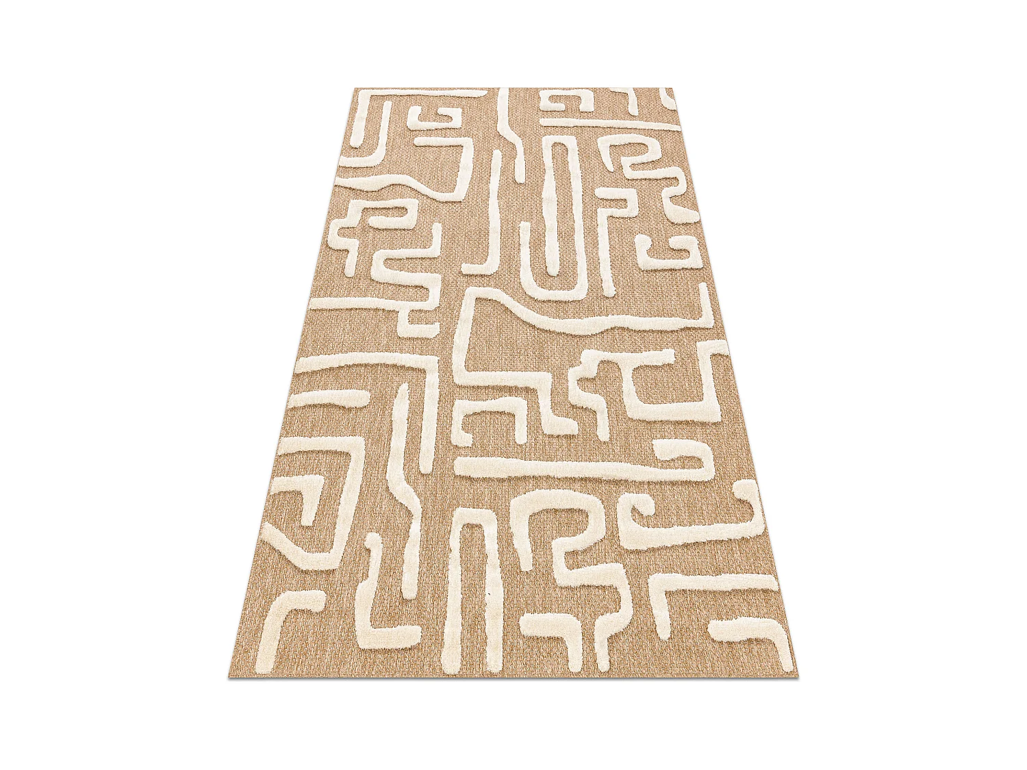 SPARK 0711A beige / room tapijt - Labyrint, sisal, structureel 160x220 cm