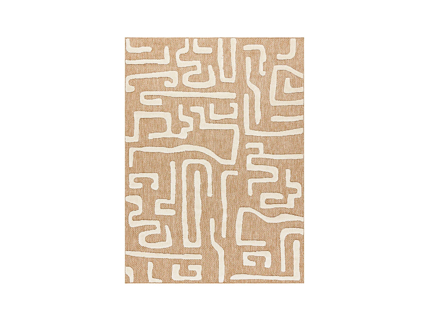 Tapis SPARK 0711A beige / crème - Labyrinthe, sisal, structurel 160x220 cm