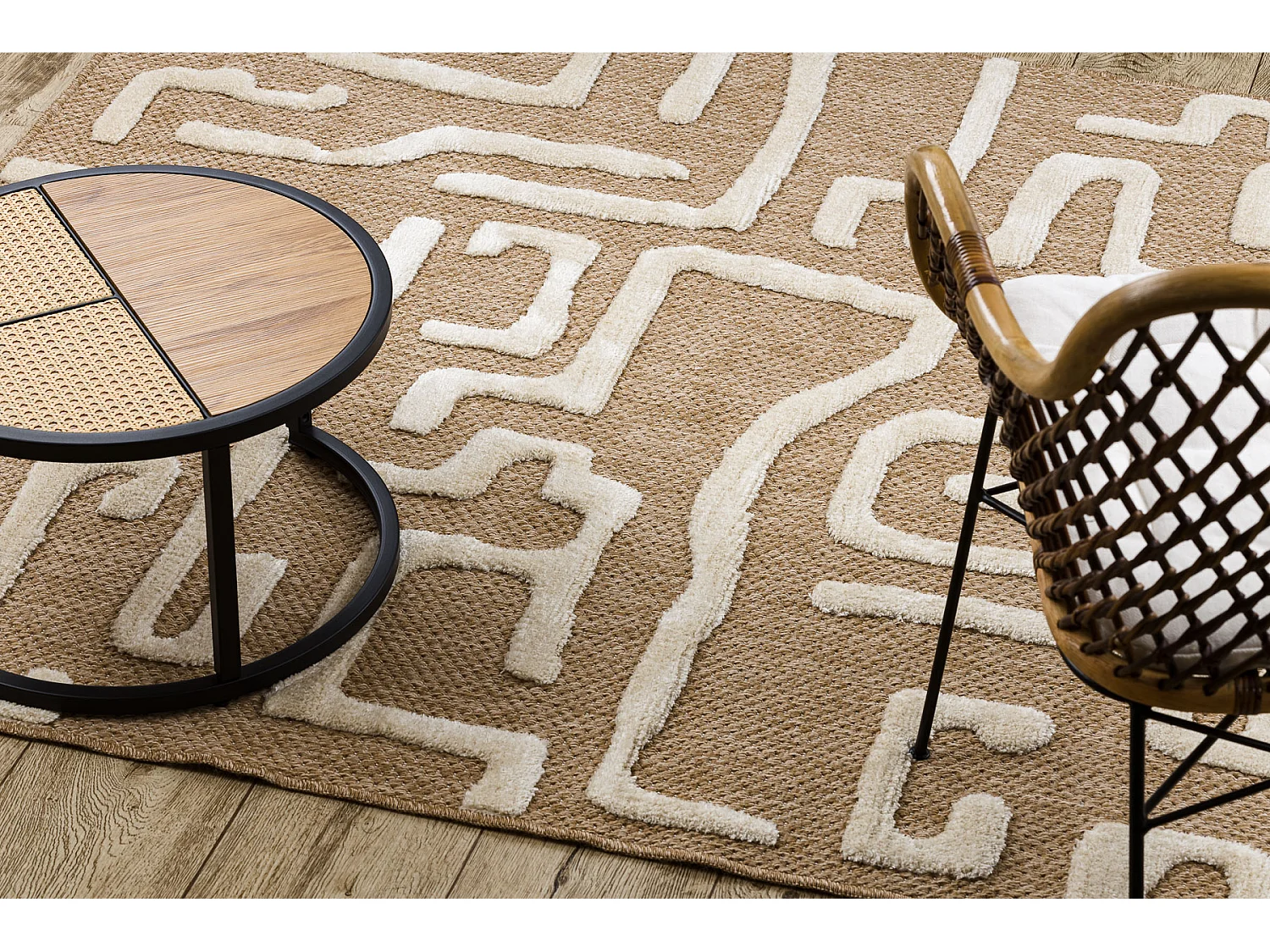 SPARK 0711A beige / creme Teppich - Labirynth, Sisal, Strukturell 160x220 cm