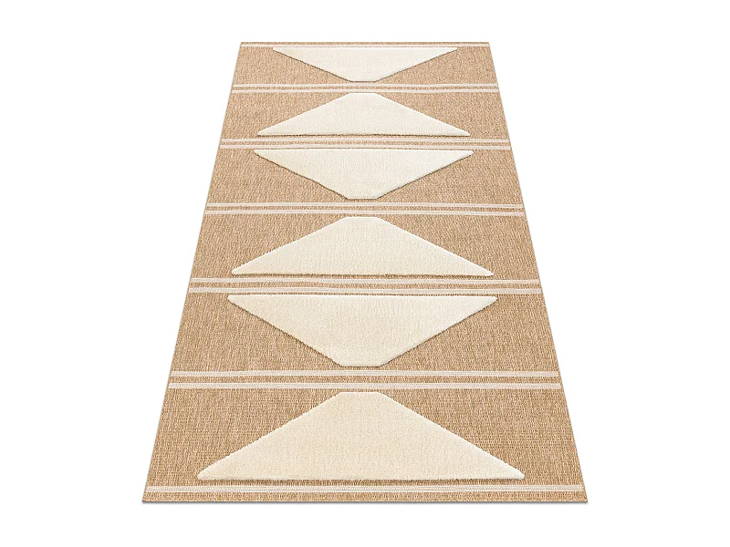 Tapis SPARK 0698A beige / crème - Géométrique, Triangles, sisal, st 160x220 cm