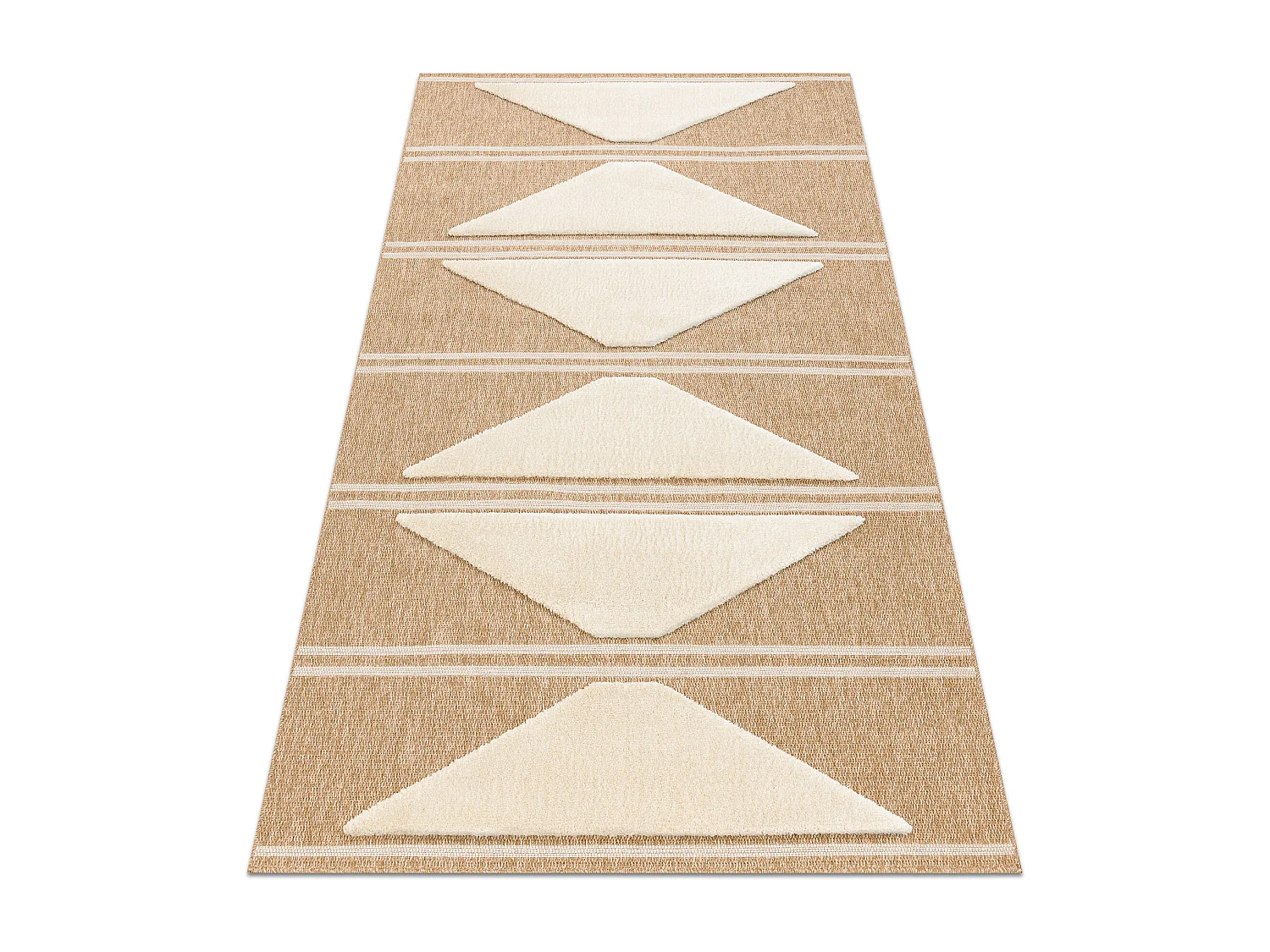 SPARK 0698A alfombra beige / crema - Geométrico, Triangulos, sisal, e 160x220 cm
