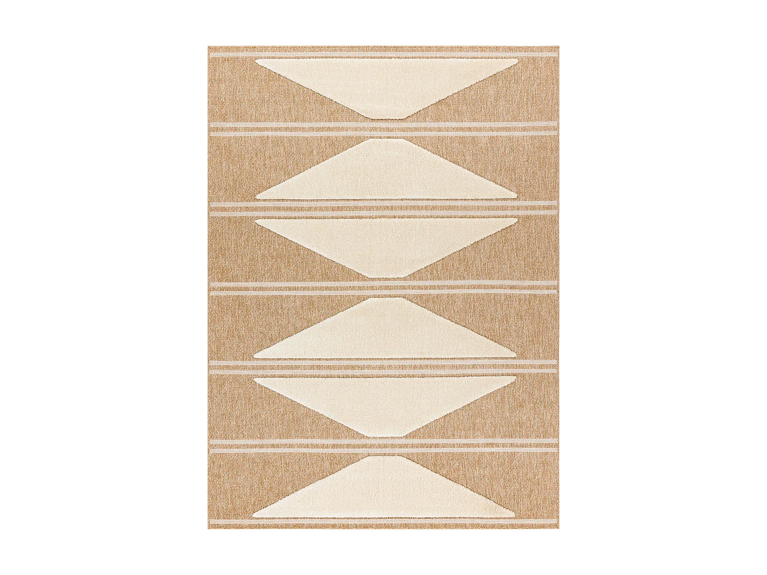 Tapete SPARK 0698A bege / creme - Geométrico, Triângulos, sisal, est 160x220 cm