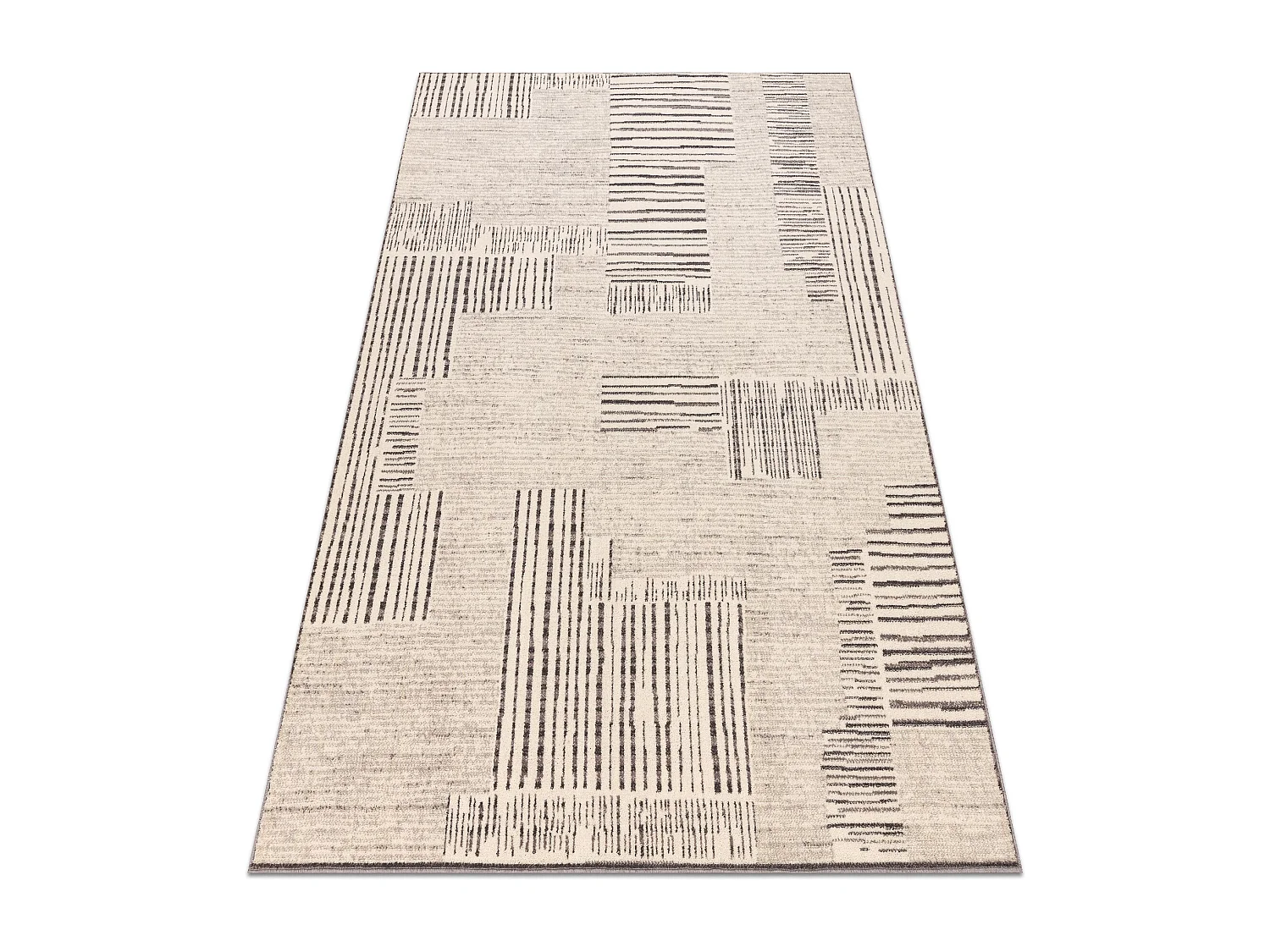 Tapis Laine ANGEL 6553 / 52022 Lignes beige / gris 80x150 cm
