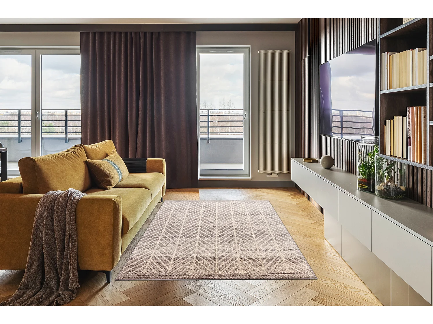 Tapis Laine ANGEL 1188 / 52033 Chevron beige / gris 200x300 cm