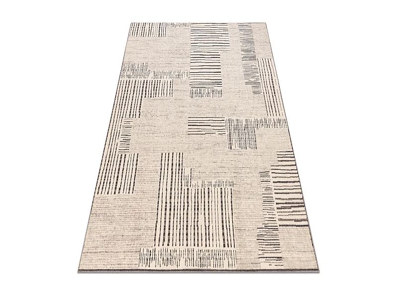 Tapijt Wol ANGEL 1222 / 52023 Lijnen beige / grijs 120x170 cm