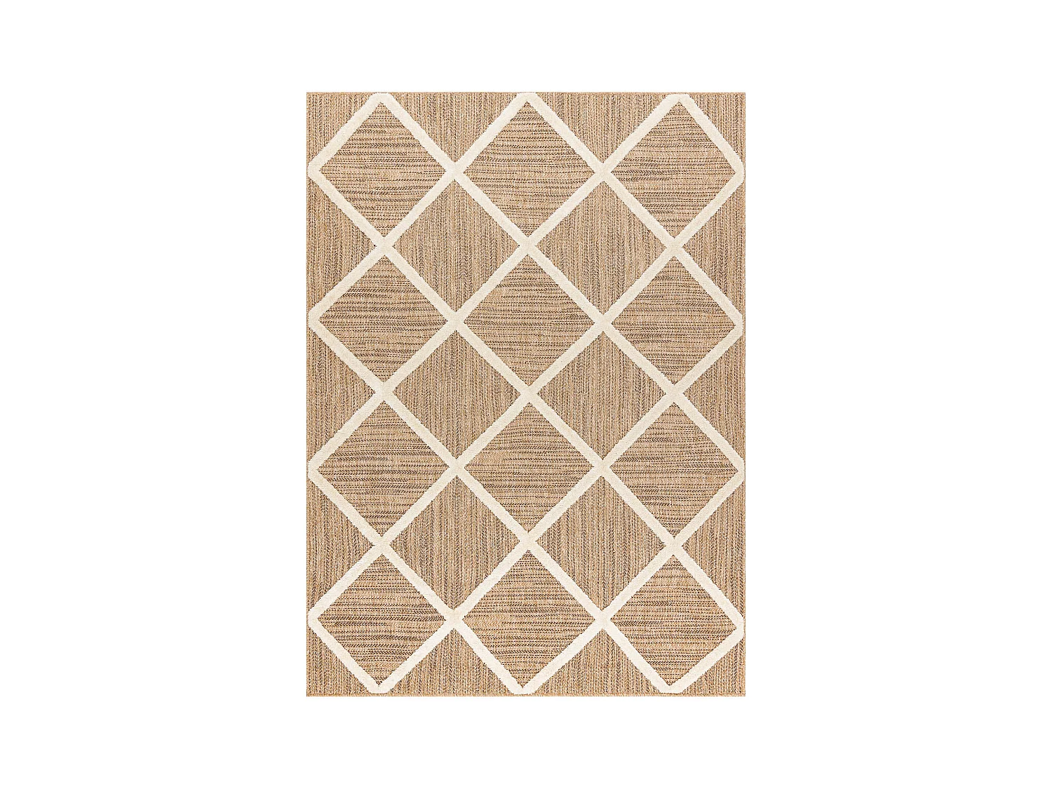 Tapis SPARK 0708A beige / crème - treillis, diamants sisal, structure 200x290 cm