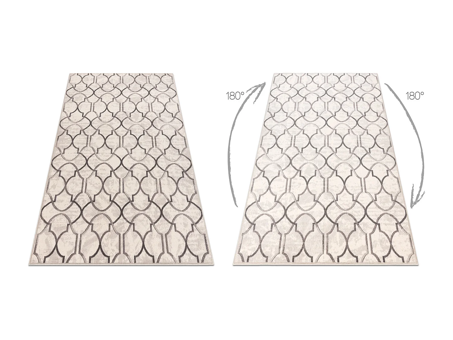 Tapijt Wol ANGEL 7905 / 52022 klaver Marokkaanse beige / grijs  120x170 cm