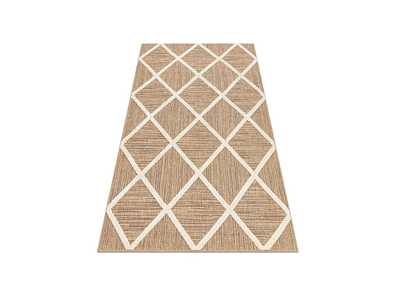 SPARK 0708A beige / creme Teppich - Gitter, Diamanten Sisal, Strukture 80x150 cm