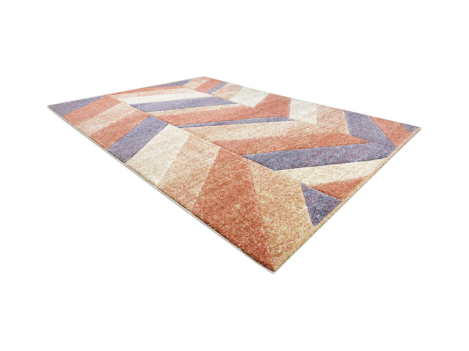 Tapis FEEL 5673/17931 chevrons beige/terre cuite/violet 80x150 cm