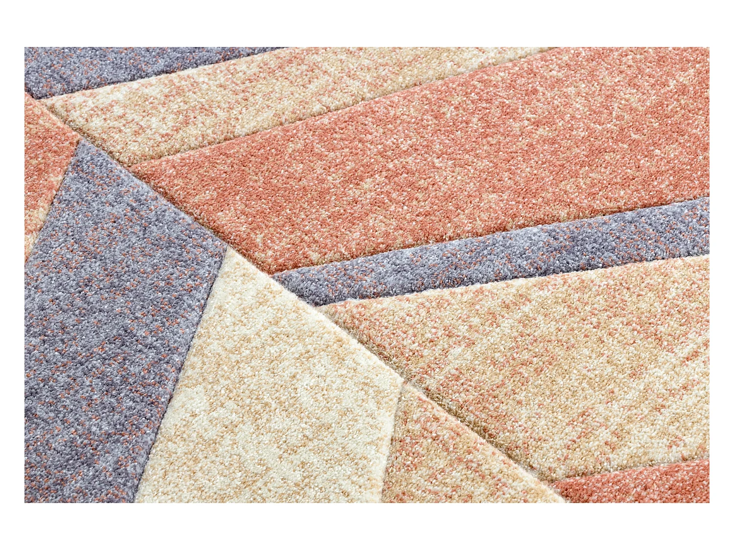 Tapis FEEL 5673/17931 chevrons beige/terre cuite/violet 80x150 cm